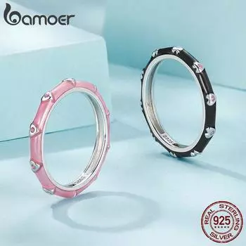 Кольцо BAMOER из стерлингового серебра 925 пробы с сердечком, повседневная одежда, милое кольцо Love с покрытием из белого золота для девочек, ювелирные изделия, подарок на память 2.3mm