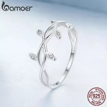 Кольцо BAMOER из стерлингового серебра 925 пробы, дизайн, смысл, модная повседневная одежда, универсальное кольцо для женщин и девочек, изысканные ювелирные изделия, подарок 1.2mm