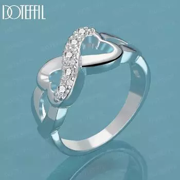 Кольцо-бантик из стерлингового серебра 925 пробы, модное очарование, изысканные свадебные украшения 7#