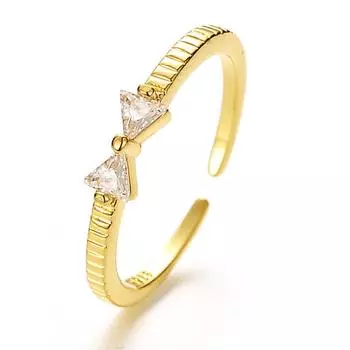 Кольцо-бантик, женственность, нишевый дизайн, холодный стиль, продвинутый смысл, легкая роскошь Opening adjustable золотой