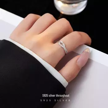 Кольцо «Banyan Tree» из серебра 925 пробы с узором «Мебиус»: Простая женская мода, индивидуальный дизайн, новые тенденции RS993, Adjustable opening серебряный