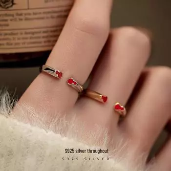 Кольцо Banyan Tree Red Double Gourd из серебра 925 пробы для женщин с открытым указательным пальцем — классический тренд в стиле звезды RS1063