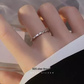 Кольцо Banyan Tree S925 Silver Four Leaf Clover Mobius Ring - Женский универсальный аксессуар для указательного пальца RS951, Adjustable opening серебряный