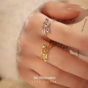 Кольцо Banyan Tree Silver Beads Adjustable Ring - Женские украшения для указательного пальца в холодном стиле RS1079
