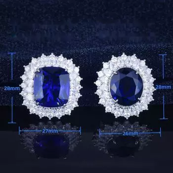 Кольцо BELLA BOX Luxury Heavy Industry с овальным королевским сапфиром квадратной формы, полностью сверленое, подходит для женского свадебного банкета, ювелирные изделия высокого класса No.1 синий