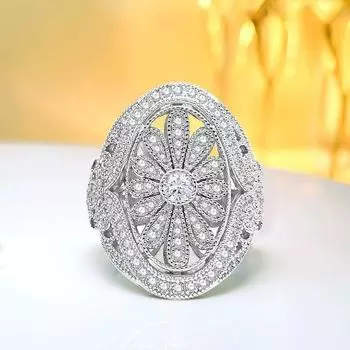 Кольцо BELLA BOX Retro Daisy Hollow Ball Edge с регулируемым краем, подходит для повседневной женской вечеринки, модных украшений Adjustable Opening