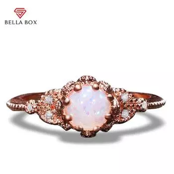 Кольцо Bella Box, темпераментное кольцо круглой формы для женщин, очаровательные ювелирные изделия для свадьбы и помолвки, новые модные украшения 10 белый