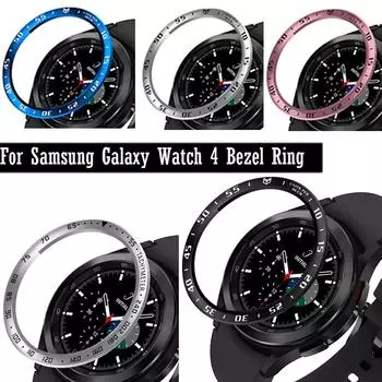 Кольцо безеля, стильный чехол из нержавеющей стали для Galaxy Watch 4, классический защитный корпус 46 мм, металлический корпус, клейкая лента чёрный
