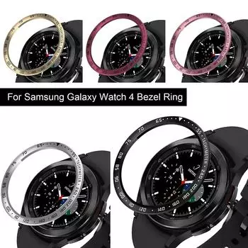 Кольцо безеля, стильный чехол из нержавеющей стали для Galaxy Watch4, классический защитный корпус 46 мм, металлический корпус, клейкая лента синий