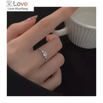 Кольцо Bling 925 Sterling Silver Flash Diamond Ring для женщин, регулируемое кольцо для женщин, свадебный подарок Resizable