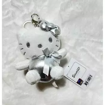 Кольцо-брелок в виде серебряного сердца Sanrio Hello Kitty, 13 см, кукла-подарок на выпускной, кукла-подарок на праздник, школьный спектакль, вечеринка