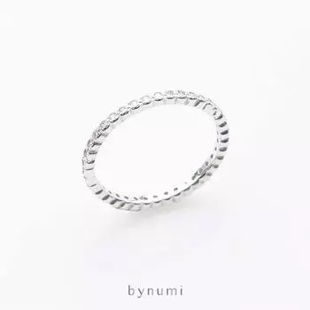 Кольцо Bynumi Beaming - цирконий ручной работы (CZ) и твердое серебро 925 пробы с родиевым покрытием, ювелирные изделия для женского подарка