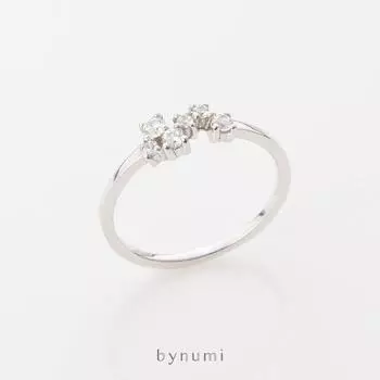 Кольцо Bynumi Cluster - цирконий ручной работы (CZ) и твердое серебро 925 пробы с родиевым покрытием, ювелирные изделия для женского подарка