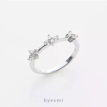 Кольцо Bynumi Pixie - цирконий ручной работы (CZ) и твердое серебро 925 пробы с родиевым покрытием, ювелирные изделия для женского подарка