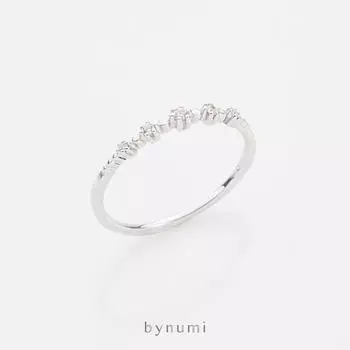 Кольцо Bynumi Sphere - цирконий ручной работы (CZ) и твердое серебро 925 пробы с родиевым покрытием, ювелирные изделия для женского подарка