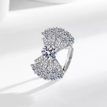 Кольцо «Camellia Bright Zircon Love Light» для женщин, роскошное, бант из 18-каратного золота с покрытием Seiko белого золота