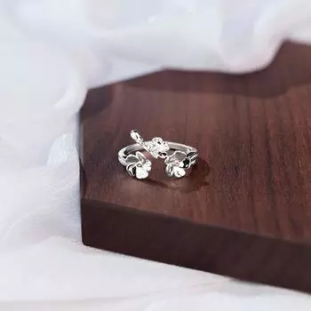 Кольцо Camellia женское легкое роскошное нишевое дизайнерское Sense Daily Commute Flower Open регулируемое кольцо