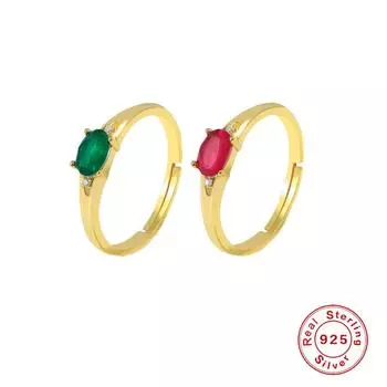 Кольцо Canner, ювелирные изделия, стерлинговое серебро 925 пробы, регулируемые кольца, женские кольца, ювелирные изделия, подарки зелёный