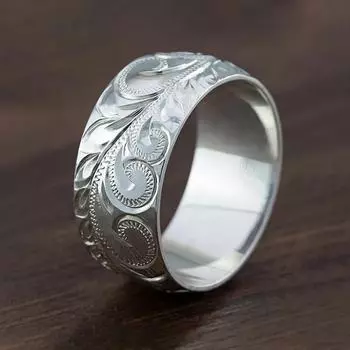 Кольцо Cao Shi Vine Relief Ladies Ring - Модный сувенир для путешествий Q528 No. 10 белого золота