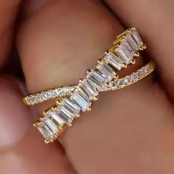 Кольцо Caoshi с блестящим крестом, женские обручальные аксессуары с ярким цирконием, стильные женские обручальные кольца, ювелирные изделия, подарок 10