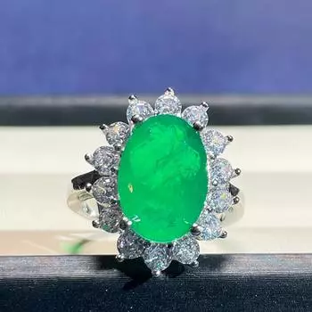 Кольцо Cellacity из стерлингового серебра 925 пробы 100% с бразильским турмалином Параиба, 10*14 мм, женские серебряные ювелирные изделия 6