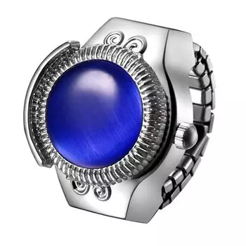 Кольцо Часы Опал Бесплатно Милые Антикварные Часы Кольцо Цифры Аналоговые Водонепроницаемые Кварцевые Часы Сплав Нержавеющая Сталь Серебро День Рождения Девушка Рождество