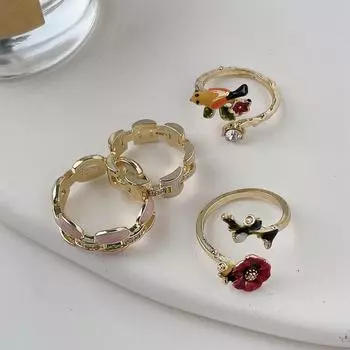 Кольцо Chic Rose Bird: Модные, универсальные и стильные украшения для девочек ring розовый