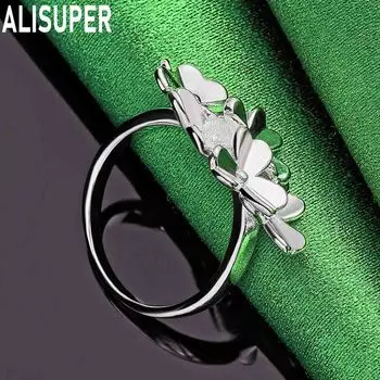 Кольцо-цветок из стерлингового серебра 925 пробы, модное очарование, изысканные свадебные украшения 7#