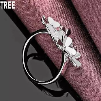 Кольцо-цветок из стерлингового серебра 925 пробы, изысканное очарование, модные свадебные украшения 7#