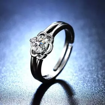 Кольцо «Цветок сливы» с имитацией муассанита для женщин opening adjustable