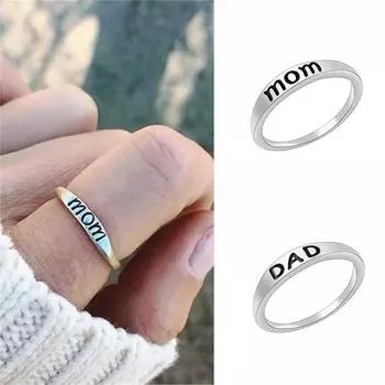 Кольцо DAD MOM Надпись Простой ретро Украшения на указательный палец 1шт 6