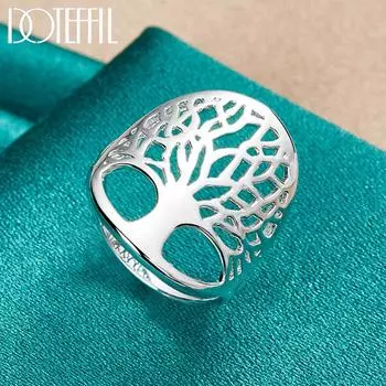 Кольцо-дерево из стерлингового серебра 925 пробы, модные свадебные украшения 6#