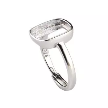 Кольцо-держатель из серебра S925, женский, пустой держатель, воск, прямоугольный, 10*12, мужской, 9*11, инкрустированный, в форме хлеба, парное кольцо своими руками Resizable