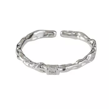 Кольцо Design Sense Open Plain Ring женское простое супер квадратное бриллиантовое конфетное бумажное кольцо на указательный палец модное и модное Adjustable Opening