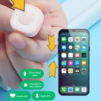 Кольцо дистанционного управления, длинное, Bluetooth-совместимое, 4, эластичное, стабильное соединение, нажимное кольцо, похожее на видеоконтроллер чёрный
