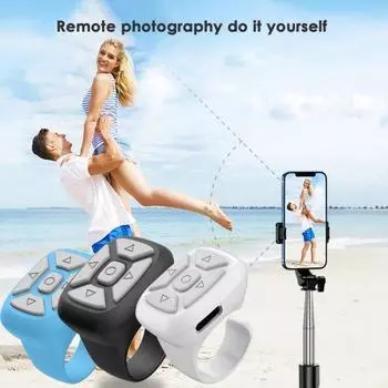 Кольцо дистанционного управления, пульт дистанционного управления, Bluetooth-совместимый режим 5.3, короткое видео/блокировка курсора, аксессуары для телефонов на кончиках пальцев чёрный