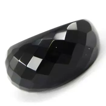 Кольцо дизайнерское Минералия черный агат