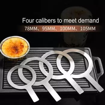 Кольцо для чашки для выпечки из нержавеющей стали с термостойкой деревянной ручкой, крышка чашки чая с молоком, прокладка для десертного пузырькового чая, жареное молоко, изготовление своими руками A