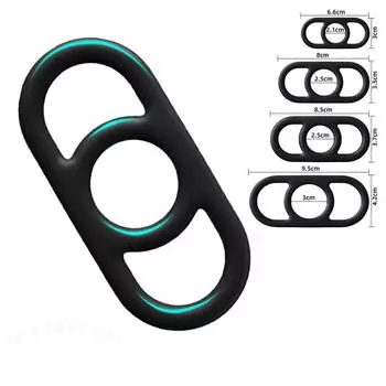 Кольцо для члена с 3 отверстиями, кольцо для задержки эякуляции, кольцо для пениса, силиконовое для увеличения члена S
