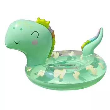 Кольцо для детского плавания, поплавок, приспособление для плавания, сиденье для плавания с динозавром, надувное кольцо для детского плавания, обруч для плавания, кольцо для детского плавания 54*27*35cm зелёный