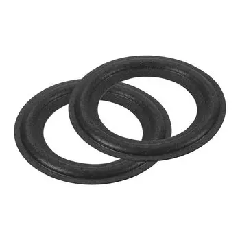 Кольцо для динамика uxcell Rubber Speaker Foam Edge Surround Ring 56 мм x 88 мм, перфорированное кольцо для сабвуфера, для ремонта динамика или самостоятельного ремонта, черное, 2 шт., 3,5 дюйма