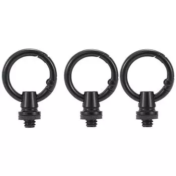 Кольцо для фонарика для палатки, черное, резьба 1/4 дюйма, многофункциональное для пеших прогулок, кемпинга 1 Pcs