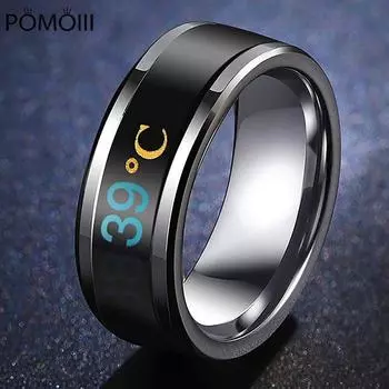 Кольцо для измерения температуры из титановой стали, настроение, эмоции, чувства, интеллектуальные кольца с чувствительностью к температуре для женщин и мужчин, водонепроницаемые ювелирные изделия 10 синий