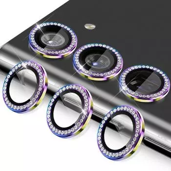Кольцо для камеры Bling 3D Crystal Diamond Metal с защитой для Samsung Galaxy A55 A15 A35 A54 A14 A34, закаленное стекло HD, сплав, линзы For Galaxy A55