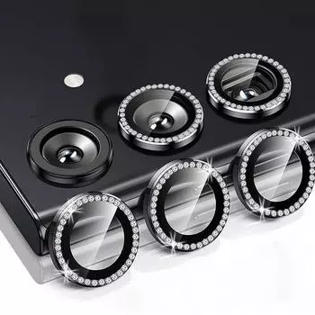 Кольцо для камеры Bling 3D Diamond Metal с защитой для Samsung Galaxy A55 A35 A25 A15 A05 5G, защитный колпачок из сплава HD из закаленного стекла For Samsung A05 4G