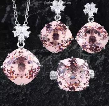 Кольцо для коктейля BELLA BOX Потрясающая красота, универсальная подвеска с бриллиантами цвета шампанского, серьги с пудрой Morgan, комплект украшений с турмалином No.1 шампанского