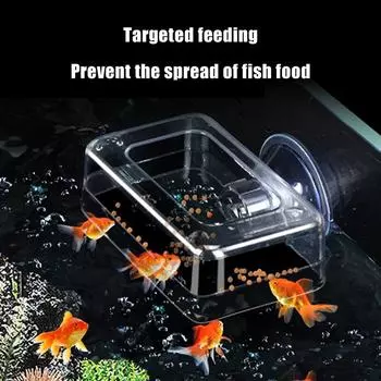 Кольцо для кормления аквариума прозрачный акриловый прямоугольник круглая форма аквариумная подвесная кормушка для аквариума плавающий кормораздатчик 8*6.7cm