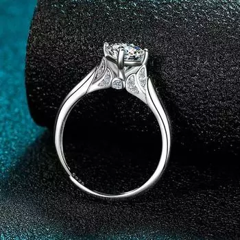 Кольцо для коронации из серебра 925 пробы, простое женское кольцо с четырьмя когтями, индивидуальное модное кольцо opening adjustable