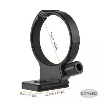 Кольцо для крепления на штатив диаметром 71 мм с быстросъемной пластиной диаметром 60 мм. Резьбовые отверстия 1/4 дюйма и 3/8 дюйма, совместимые с чёрный