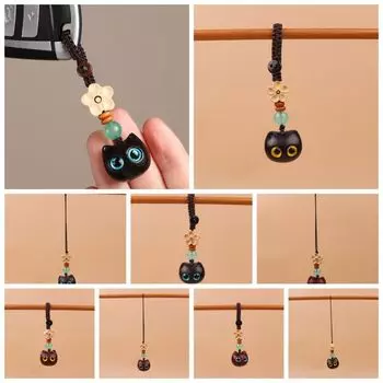 Кольцо для мобильного телефона в китайском стиле, подвески для ключей, брелок, ремешок, уникальный кулон в виде счастливой кошки, украшение D